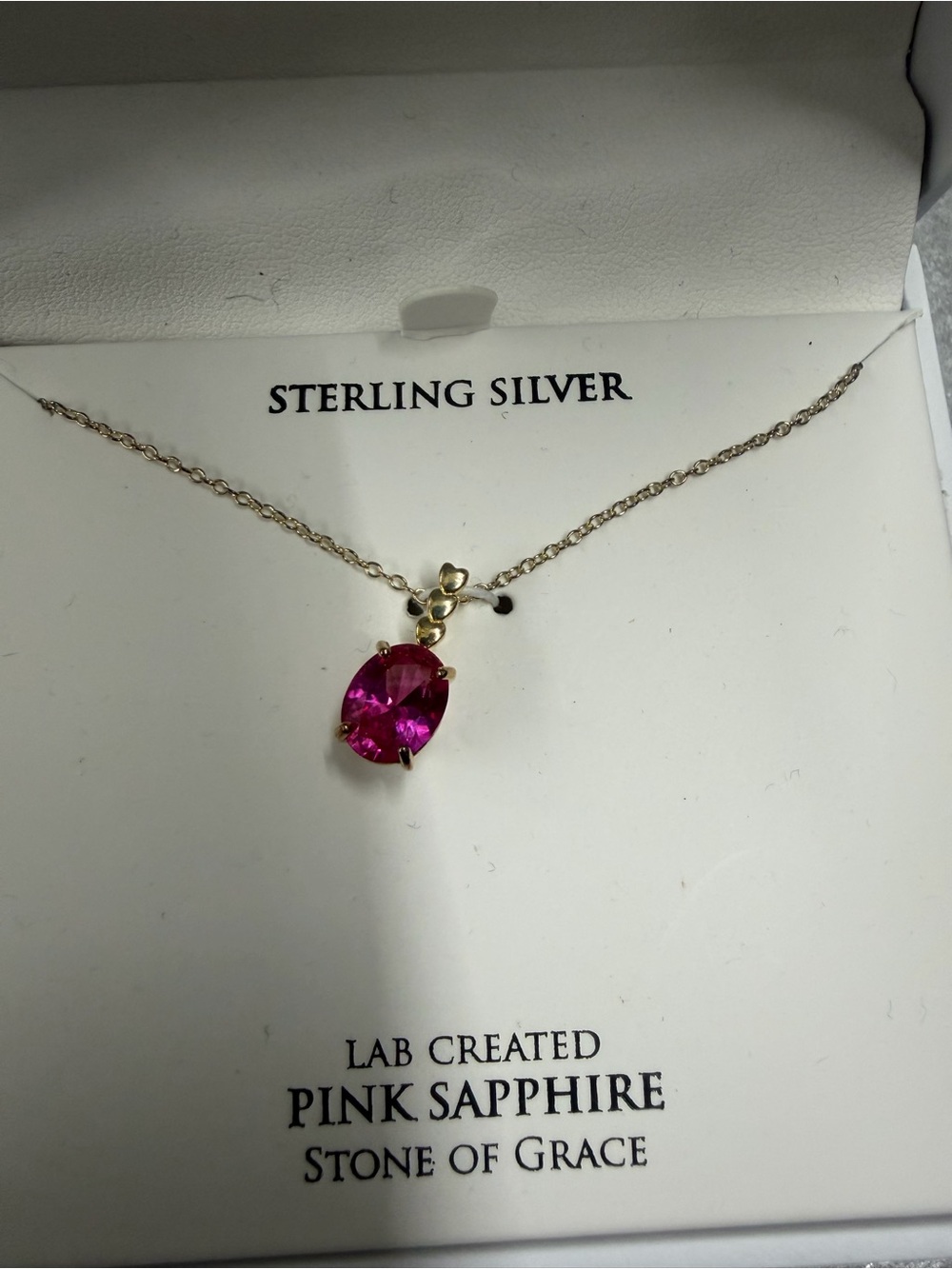 Macy's Sterling Silver Pink Sapphire Pendant Necklace